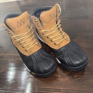 Huckberry Vibram All-Weather Duck-Boot Brown/Tan/ Black Leather Men's Sz 8.5